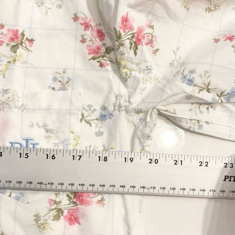 Nwot Lauren Ralph Lauren Floral Printed Pajama Shirt Top Size S Logo Embroidery - Picture 5 of 7